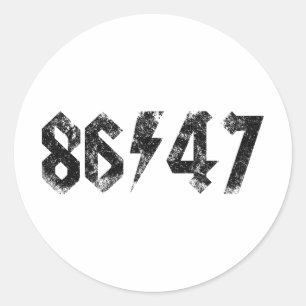 8647 Anti Trump Retro Vintage 80s Rock Style Classic Round Sticker
