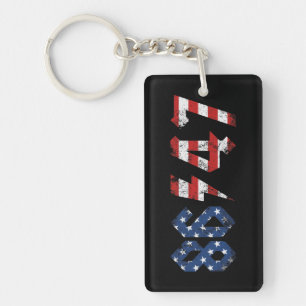 8647 Anti Trump Retro Vintage 80s Rock Style Keychain