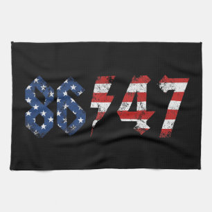8647 Anti Trump Retro Vintage 80s Rock Style Kitchen Towel