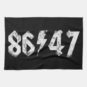 8647 Anti Trump Retro Vintage 80s Rock Style Kitchen Towel