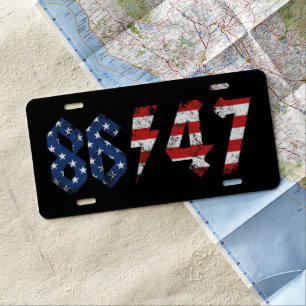8647 Anti Trump Retro Vintage 80s Rock Style License Plate