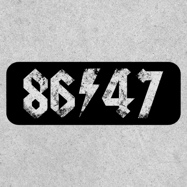 8647 Anti Trump Retro Vintage 80s Rock Style Patch (Front)