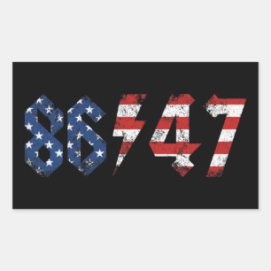 8647 Anti Trump Retro Vintage 80s Rock Style Rectangular Sticker