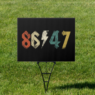 8647 Anti Trump Retro Vintage 80s Rock Style Sign