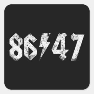 8647 Anti Trump Retro Vintage 80s Rock Style Square Sticker