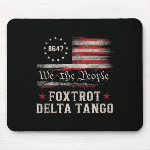 8647 Foxtrots Deltas Tangos America Flag Tank Top Mouse Pad