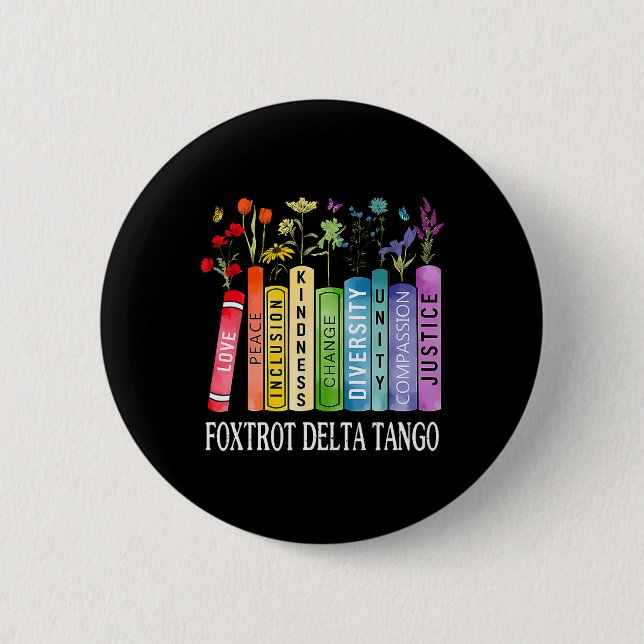8647 Foxtrots Tangos Deltas Book Flower Resist Boo Button (Front)