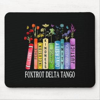 8647 Foxtrots Tangos Deltas Book Flower Resist Boo Mouse Pad