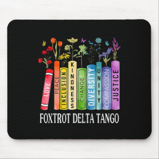 8647 Foxtrots Tangos Deltas Book Flower Resist Boo Mouse Pad