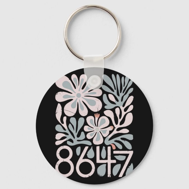 8647 Resist Subtle Floral Foxtrot Delta Tango Prot Keychain (Front)