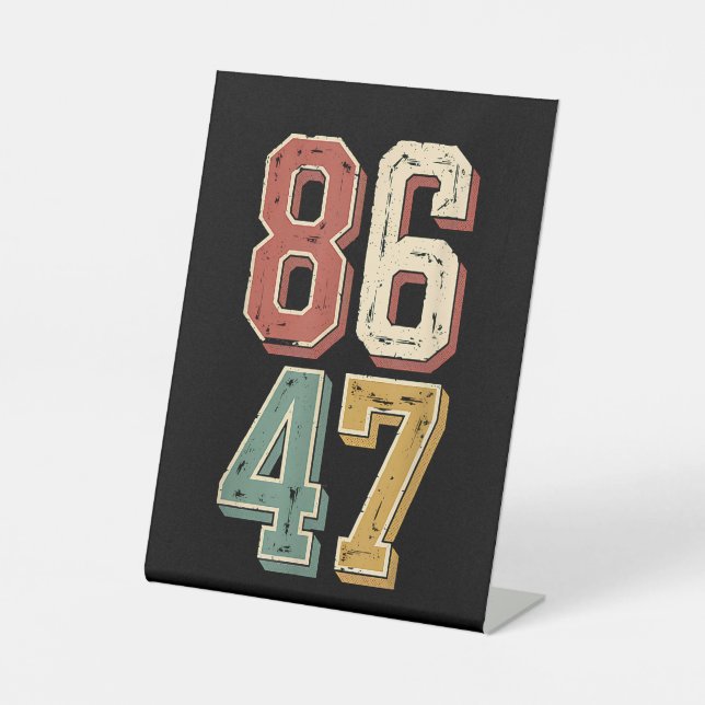 8647 retro 86 47 pedestal sign (Front)