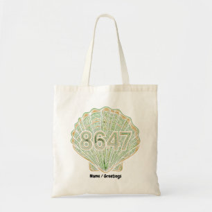 8647 Seashell Linocut Eighty-Six Forty-Seven Tote Bag