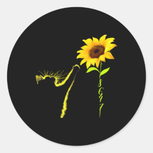 8647 Subtle Anti Trump 86 47 Cat Sunflower Classic Round Sticker