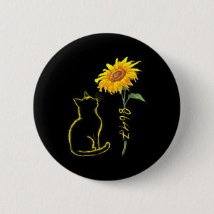 8647 Subtle Anti Trump 86 47 Cat Sunflower Floral Button