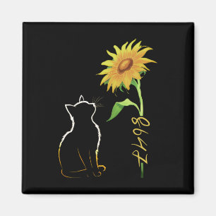 8647 Subtle Anti Trump 86 47 Cat Sunflower Floral Magnet