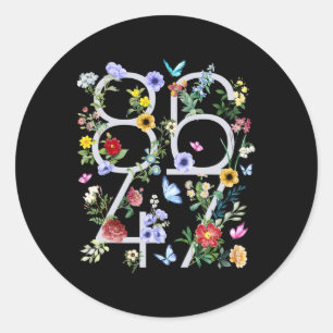 8647 Subtle Anti Trump 86 47 Floral Boho Style 1 Classic Round Sticker