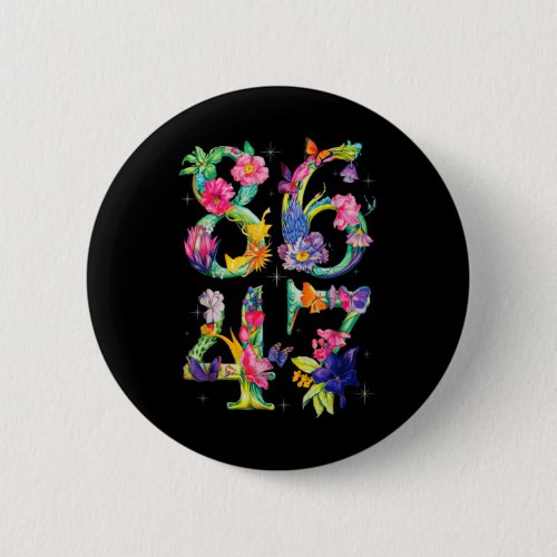 8647 Subtle Anti Trump 86 47 Floral Boho Style  Button