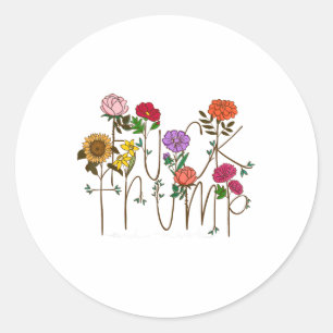 8647 Subtle Anti Trump 86 47 Floral Boho Style Classic Round Sticker