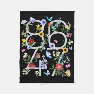 8647 Subtle Anti Trump 86 47 Floral Boho Style Fleece Blanket