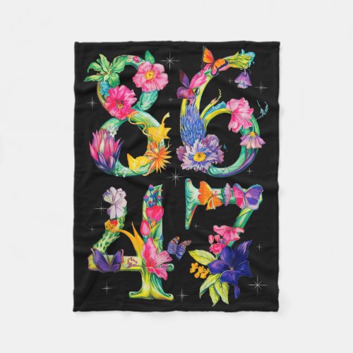 8647 Subtle Anti Trump 86 47 Floral Boho Style  Fleece Blanket