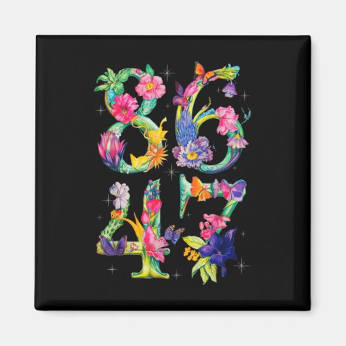 8647 Subtle Anti Trump 86 47 Floral Boho Style  Magnet