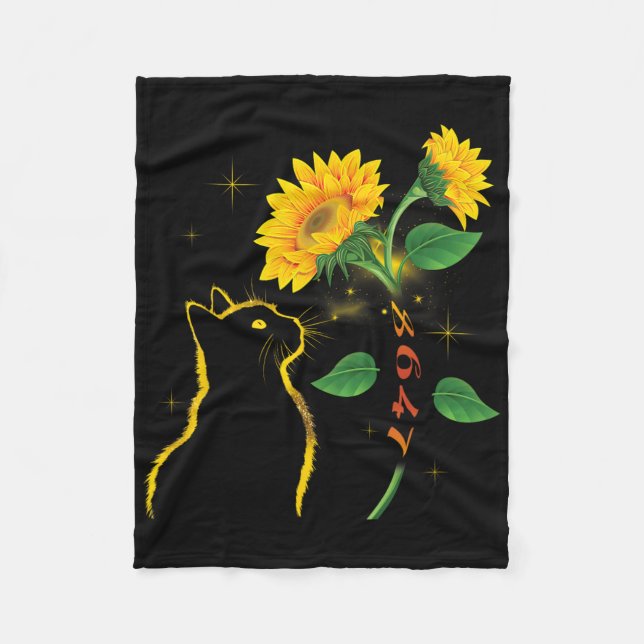 8647 Subtle Anti Trump 86 47 Sunflower Cat Lovers  Fleece Blanket (Front)