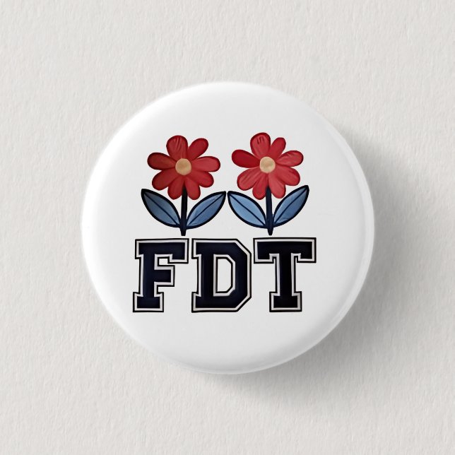 8647 Subtle Anti Trump Anti MAGA 86 47 Floral Boho Button (Front)