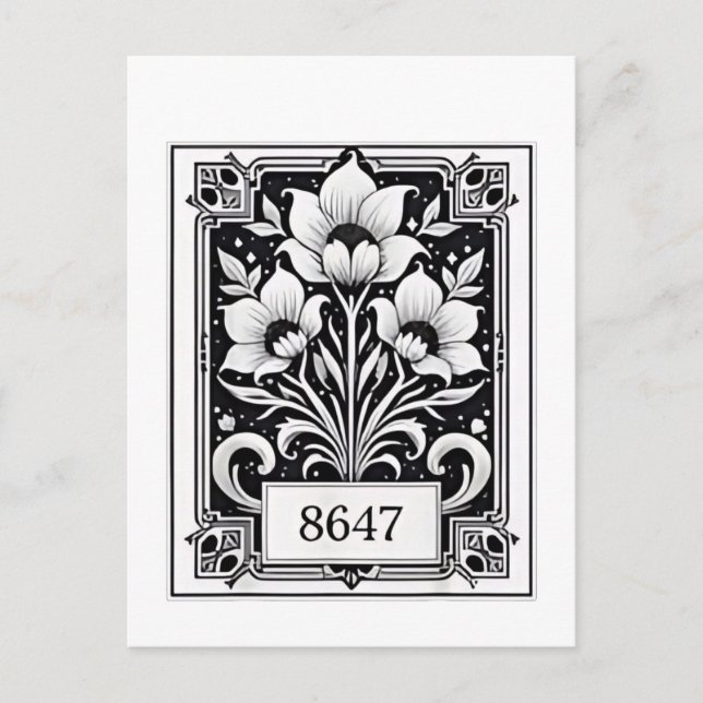 8647 Subtle Anti Trump Anti MAGA 86 47 Floral Boho Invitation Postcard (Front)