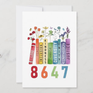 8647 Subtle Anti Trump Anti MAGA 86 47 Floral LGBT Holiday Card