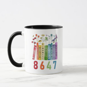 8647 Subtle Anti Trump Anti MAGA 86 47 Floral LGBT Mug