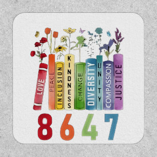 8647 Subtle Anti Trump Anti MAGA 86 47 Floral LGBT Patch