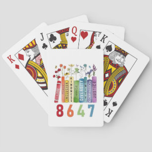 8647 Subtle Anti Trump Anti MAGA 86 47 Floral LGBT Poker Cards