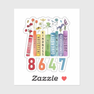8647 Subtle Anti Trump Anti MAGA 86 47 Floral LGBT Sticker