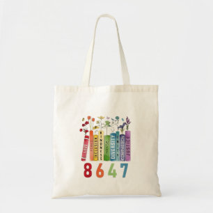 8647 Subtle Anti Trump Anti MAGA 86 47 Floral LGBT Tote Bag