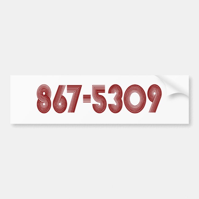 867-5309 BUMPER STICKER (Front)