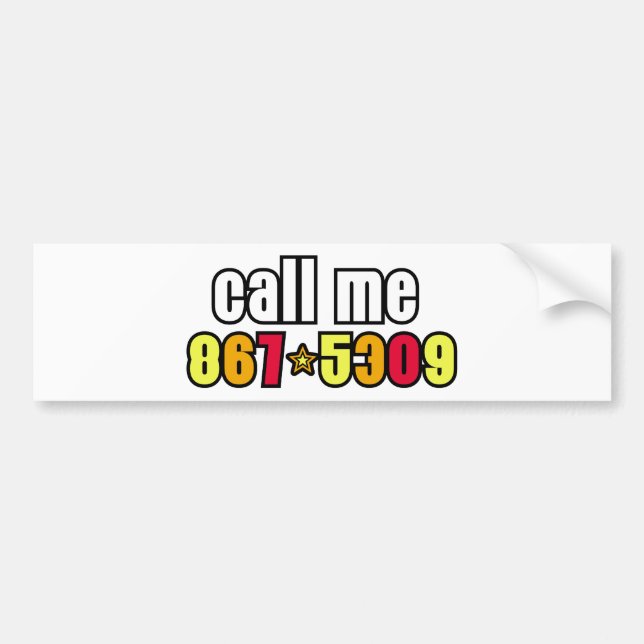 867-5309 BUMPER STICKER (Front)