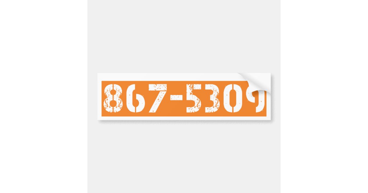 867 5309 Bumper Sticker Zazzle Com - 8675 309 song roblox id