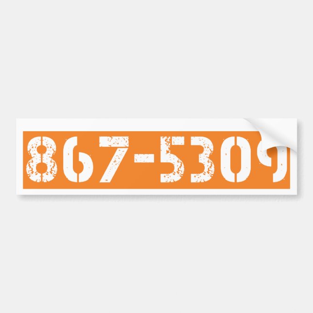 867-5309 BUMPER STICKER (Front)