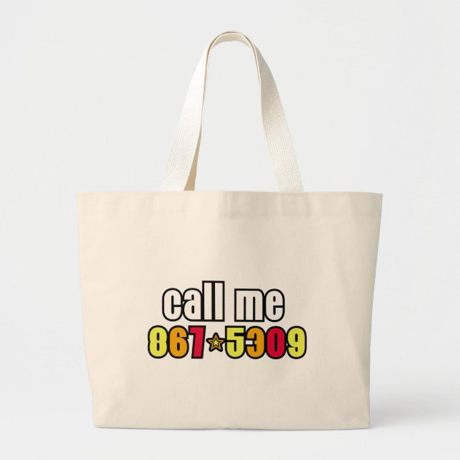 867-5309 LARGE TOTE BAG (Front)