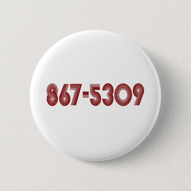 867-5309 PINBACK BUTTON (Front)