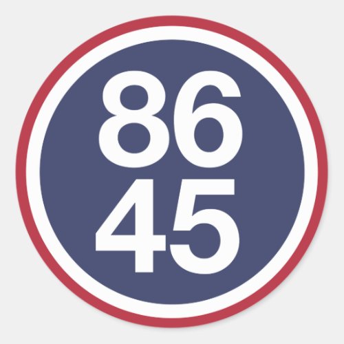 86 45 Impeach Trump Classic Round Sticker