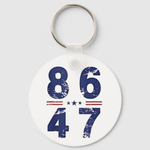 86 47 Anti Trump 8647 Retro Vintage Style Keychain