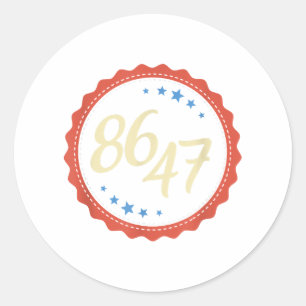 86 47 Anti Trump Funny Classic Round Sticker