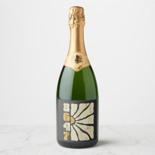 86 47 Anti Trump Funny Floral Humor Sparkling Wine Label
