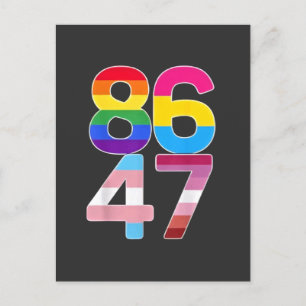 86 47 Anti Trump Funny LGBTQ Pride Month Gift  Holiday Postcard