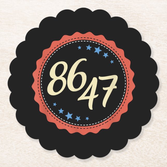 86 47 Anti Trump Funny Paper Coaster (Front)