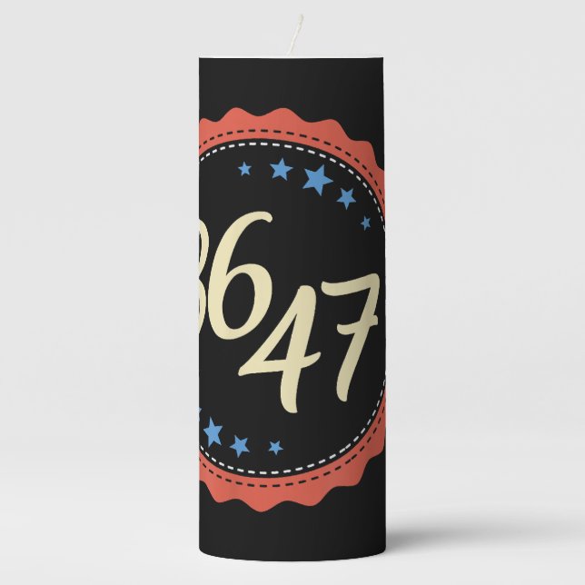 86 47 Anti Trump Funny Pillar Candle (Front)