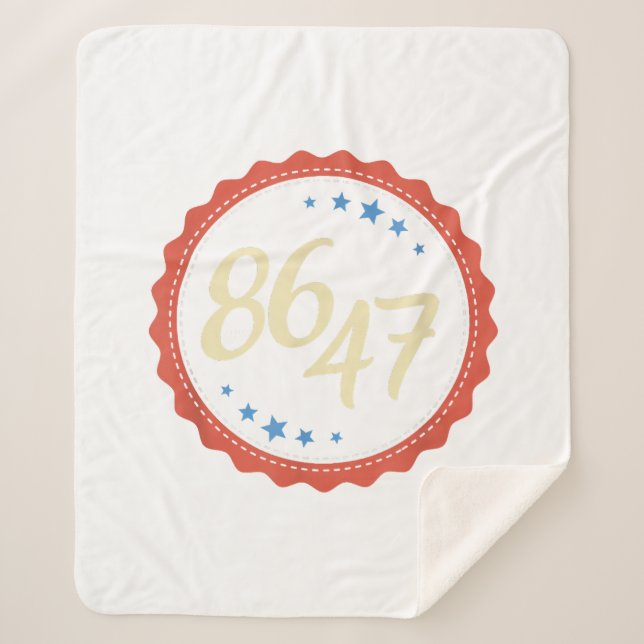 86 47 Anti Trump Funny  Sherpa Blanket (Front)