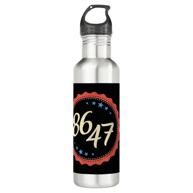 86 47 Anti Trump Funny Stainless Steel Water Bottle (Front)