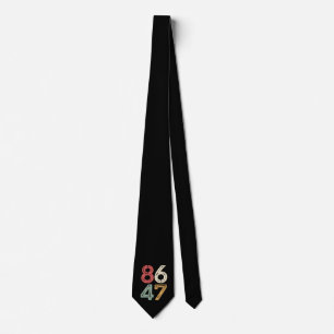 86 47 Anti Trump Vintage 80s Retro Style Neck Tie